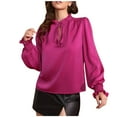 thumbnail image 1 of Idoravan Long Sleeve Shirts for Women Women's Spring Summer Fashion Solid Color Long Sleeve Round Neck Top/Shirt, 1 of 1