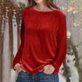 thumbnail image 1 of Idoravan Long Sleeve Shirts for Women,Ladies, Fashion Women Pullove Solid Long Sleeve Casual Shirt Blouse Tops Red S, 1 of 8