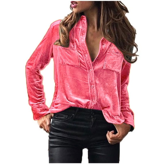 Idoravan Long Sleeve Shirts for Women,Ladies, Women's Ladies Round Neck Loose Tops Casual Print T-Shirts Long Sleeve Blouse Pink L