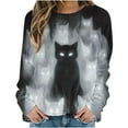 thumbnail image 1 of Idoravan Long Sleeve Shirts for Women Plus Size Women's Halloween Printed Loose Round Neck Sweatshirt Multicolor XXL, 1 of 6