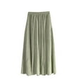 thumbnail image 1 of Idoravan Long Summer Skirts for Women 2025 Women's Summer New High Waist Cool And Comfortable-line Skirt Large Size Temperament Elastic Waist Mid Length Skirt, 1 of 5
