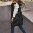 thumbnail image 1 of Idoravan Long Vest for Women Sleeveless,Women Warm Hooded Long Sleeve Zipper Jacket Sleeveless Parkas Coats Tops Wth Pocket Black XXL, 1 of 6