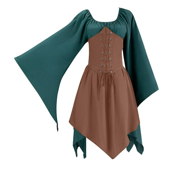 Idoravan Look!October party dresses women Women's Medieval Retro Gothic Punk Dress October Festive Dresses L