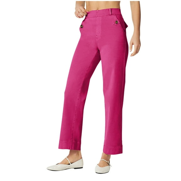 Idoravan Loose Jeans for Women Clearance Pants For Women Casual Loose Straight Leg Wide Leg Cropped Jeans Pant Pockets Trouser Jeans