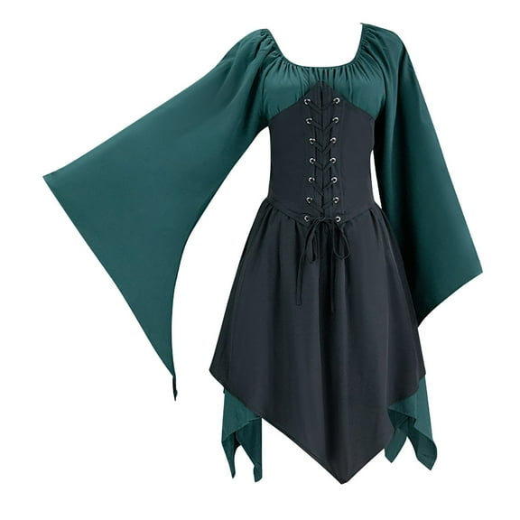 Idoravan Masquerade dresses for women Women's Medieval Retro Gothic Punk Dress October Festive Dresses M