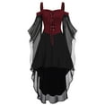 thumbnail image 1 of Idoravan Masquerade dresses for women Ladies Gothic Style Oversized Sleeves Irregular Splicing Halloween Witch Suspender Straps Zip Ties Jumpsuit Long Skirt XXXXL, 1 of 4