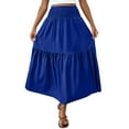 thumbnail image 1 of Idoravan Maxi Skirts for Women 2025 Fashion Women Casual Summer Solid Elastic Waist Ankle Skirt, 1 of 6