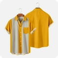 thumbnail image 1 of Idoravan Men's Tops Summer Men Casual Solid Buttons Beach With Pocket Turndown Short Sleeve Shirt Blouse, 1 of 4