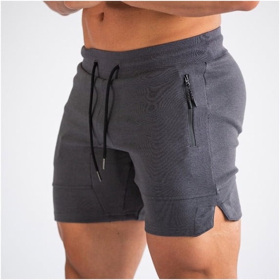 Idoravan Mens Casual Solid Fitness Shorts Elastic Waist Quick-drying Sports Pants