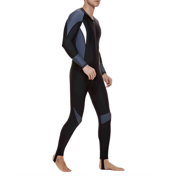 Idoravan Mens One Piece Super Pro Swimsuit Stretch Full Body Jumpsuit Diving Quick Drying Swimsuit
