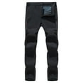 thumbnail image 1 of Idoravan Mens Quick-Drying Waterproof Trousers Men's Fashion Casual Plush Thickened Assault Pants Large Waterproof Soft Shell Fleece Outdoor Sports Cycling Climbing Trousers Pants, 1 of 4
