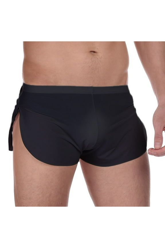 Mens Sexy Home Shorts Silky Round Three-point Pants