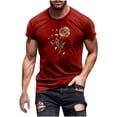 thumbnail image 1 of Idoravan Mens Shirts Casual Stylish Mens Shirts under $5.00 Fashionable Men's Casual Printed Short Sleeved Round Neck Top/Shirt, 1 of 4