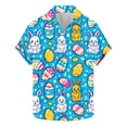 thumbnail image 1 of Idoravan Mens Shirts Short Sleeve T Shirts Summer Clothes for Men Clearance Men's Fashion Casual Easter Print Shirt Short Sleeve Short Sleeve Lapel Shirt Top, 1 of 5