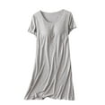 thumbnail image 1 of Idoravan Nightgowns for Women with Bra Women's Suspenders Pajama Larage Size Women's Home Dress Short Pajama Dress With Chest Pad Thin Style Integrated Tank Color Lntegrated Half Sleeve, 1 of 5