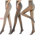thumbnail image 1 of Idoravan Pantyhose for Women Clearance Fashion Women Fake Translucent Warm Fleece Pantyhose Solid Coffee, 1 of 4