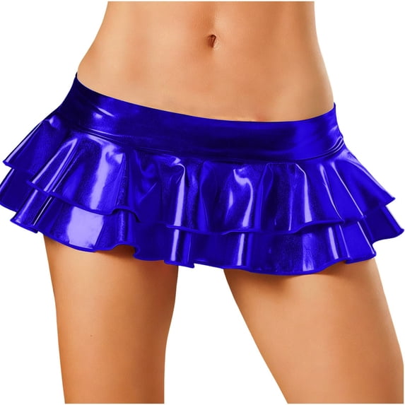 Idoravan Shiny Pleated Mini Skirt Short Skirt, Great for Concerts and Cheerleader - Classic Style, Sparkly Skirt,Party,Club Women's Solid Color Conservative Women's Printed Beach Mini Skirt