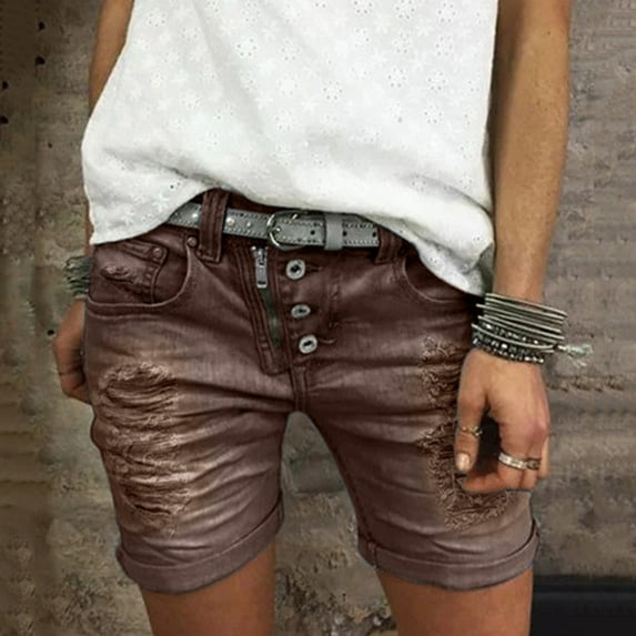 Shorts for Women Women Casual Short Trousers Summer Pants Bottoms Ripped Jeans