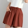 thumbnail image 1 of Idoravan Shorts for Women Clearance Women's Shorts High Waist Linen Loose Casual Thin Wide Leg Linen Shorts, 1 of 8