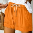 thumbnail image 1 of Idoravan Shorts for Women Clearance Women's Solid Casual Loose Pockets Drawstring Short Pants, 1 of 5