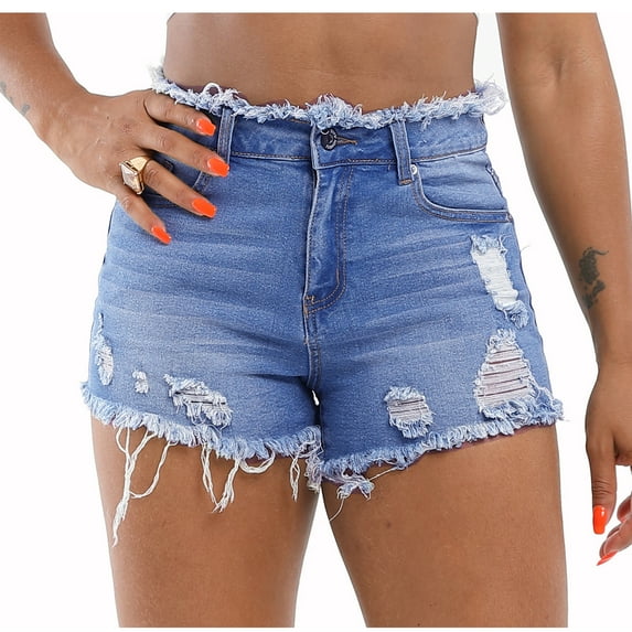 Idoravan Shorts for Women Fashion Women's Pocket Solid Jeans Denim Pants Female Hole Bottom Casual Shorts