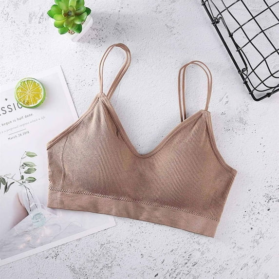 Idoravan Sports Bras for Women Plus Size Women's Ruched Sports Bras Padded Workout Tops Medium Support Crop Tops Free Size