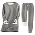 thumbnail image 1 of Idoravan Spring Clothes Women's Pajama Sets Long Sleeve Pj Tops and Pants 2 Piece Loungewear Set with Pockets Gray XL, 1 of 4