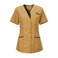 thumbnail image 1 of Idoravan Summer Blouses for Women Plus Size Women's Nurses Tunic Uniform Clinic Carer V-Neck Protective Clothing, 1 of 2