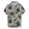 thumbnail image 1 of Idoravan Summer 2025 Summer Clothes for Men T-Shirt Men's Summer Fashion Floral Print Short Sleeved Lapel Shirt Top, 1 of 5