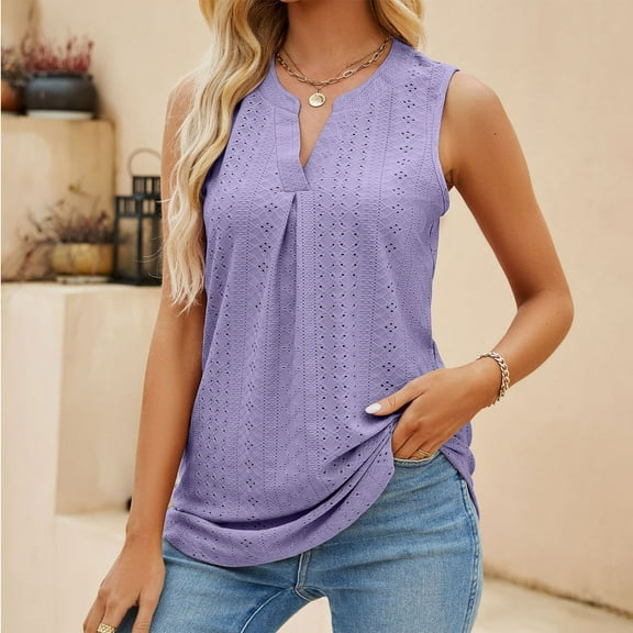 Idoravan Tank Tops for Women Casual Fashion Women Knitted V-Neck Ladies Solid SlimTank Top