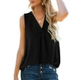 thumbnail image 1 of Idoravan Tank Tops for Women Women Blouse T-shirt Tunic Tops Loose Casual Sleeveless V-Neck Solid Casual, 1 of 9