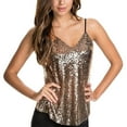thumbnail image 1 of Idoravan Tank Tops for Women Women Sleeveless Sexy Blouse Sequined Strappy V Neck Camis Tank Top Crop Shirt, 1 of 3