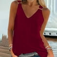 thumbnail image 1 of Idoravan Tank Tops for Women Clearance Women Summer Sexy Vest Pullover Blouse V-Neck Short Sleeveless Solid And Printed Tops Tank, 1 of 5