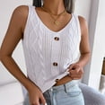 thumbnail image 1 of Idoravan Tank Tops for Women Women's Sexy Solid Color V-Neck Shirt With Exposed Button Button Top, 1 of 9