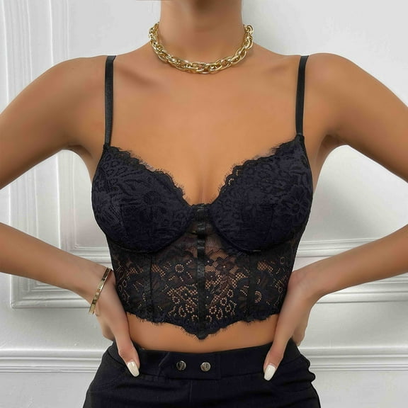 Idoravan Tank Tops for Women Womens Lace Perspective Sexy Sleeveless Tops Tank Tops Slim Sling Shapewear Tops