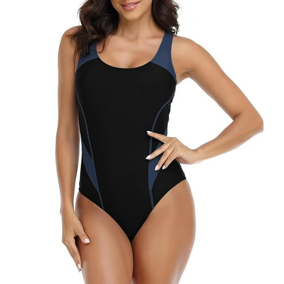 Idoravan Tankini Swimsuits for Women Plus Size Women's New Fashion Splicing Swimsuit Sexy Casual Bikini Piece Swimsuit Gray L