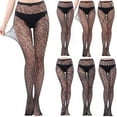 thumbnail image 1 of Idoravan Tights for Women Black Pattern Tights Women Pants Sexy Mesh Perspective Leggings Plus Size Fishnet Netting Stockings, 1 of 1