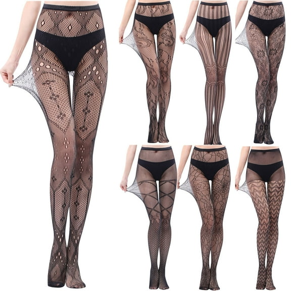 Idoravan Tights for Women Black Women Pants Sexy Mesh Perspective Leggings Plus Size Fishnet Netting Stockings