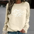 thumbnail image 1 of Idoravan Valentine's Day Clothing,Valentine's Day Outfits Women's Casual Footprints Printing Raglan Long Sleeve Shirts Blouse Tops Beige XS, 1 of 4