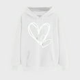 thumbnail image 1 of Idoravan Valentines Day Couple Gifts Clearance, Women's Hooded Sweatshirt, Women's Print Winter Hoodie Pullover Tops Long Sleeved Comfortable Sweatshirt White XXL, 1 of 5