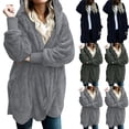 thumbnail image 1 of Idoravan Winter Cardigan Sweater Coat Sales Women's Oversized Open Front Hooded Draped Pockets Cardigan Coat Army Green, 1 of 7