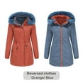 thumbnail image 1 of Idoravan Winter Coats for Women Plus Size Women's Reversible Warm Cotton Coat with Removable Hood, Long Sleeve Zipper, Thick Cotton Coat, Hooded Casual Jacket Orange XXXL, 1 of 9