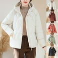 thumbnail image 1 of Idoravan Winter Coats for Women Ladies' Casual Colored Long-sleeved Hooded Jacket Orange XL, 1 of 8