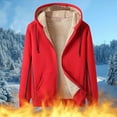 thumbnail image 1 of Idoravan Winter Coats for Women Plus Size Women's Casual Winter Warm Lined Zip Up Hooded Sweatshirt Jacket Coat Red XXXXL, 1 of 9