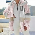 thumbnail image 1 of Idoravan Winter Coats for Women Plus Size Fashion Woman Long Sleeve Open Front Loose Outerwear Patchwork Blouse Coat Tops Pockets Blouse Pink XXXXXL, 1 of 6