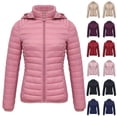 thumbnail image 1 of Idoravan Winter Coats for Women Women's Solid Color Long Sleeved Tops Zipper With Pocket Lightweight Jacket Coats Hot Pink L, 1 of 7
