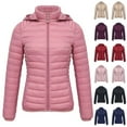 thumbnail image 1 of Idoravan Winter Coats for Women Women's Solid Color Long Sleeved Tops Zipper With Pocket Lightweight Jacket Coats Purple XXL, 1 of 7