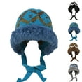 thumbnail image 1 of Idoravan Winter Hat Knit Hats with Warm Ear Flaps Winter Cycling Hat Women/Men Fall/Winter Thicken Wool Hat Outdoor Cycling Fleeced Warm Knitted Hat Black, 1 of 3