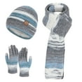 thumbnail image 1 of Idoravan Winter Hats for Women with Scarf Winter Knit Three Piece Sets Women's Winter Fashion Warm Earmuffs Knitted Hat Wool Cap Hat Scarf Gloves Three-piece Set Gray, 1 of 5