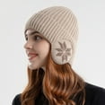thumbnail image 1 of Idoravan Winter Hats for Women Scrub Cap with Buttons Bouffant Hat with Sweatband for Womens and Mens Beige, 1 of 5